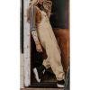 image:imagechouyatou Womens Fuzzy Fleece Overall Adjustable Strap Warm Winter Bib Overalls Casual JumpsuitsKhaki