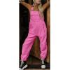 image:imagechouyatou Womens Fuzzy Fleece Overall Adjustable Strap Warm Winter Bib Overalls Casual JumpsuitsPink