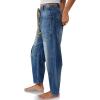 image:imagechouyatou Womens Patchwork Mid Rise Barrel Jeans Wide Leg Baggy Loose Y2k Boyfriend Denim Pants JeansDark Blue