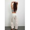 image:imagechouyatou Womens Patchwork Mid Rise Barrel Jeans Wide Leg Baggy Loose Y2k Boyfriend Denim Pants JeansWhite