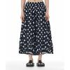 image:imagechouyatou Womens Retro Polka Dot Wide Leg Capri Pants Plaid Print Baggy Loose Fit Culottes Cropped Pants with PocketsDot Black