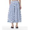 image:imagechouyatou Womens Retro Polka Dot Wide Leg Capri Pants Plaid Print Baggy Loose Fit Culottes Cropped Pants with PocketsDot Blue