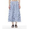 image:imagechouyatou Womens Retro Polka Dot Wide Leg Capri Pants Plaid Print Baggy Loose Fit Culottes Cropped Pants with PocketsDot Blue