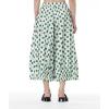 image:imagechouyatou Womens Retro Polka Dot Wide Leg Capri Pants Plaid Print Baggy Loose Fit Culottes Cropped Pants with PocketsDot Green