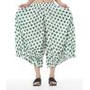 image:imagechouyatou Womens Retro Polka Dot Wide Leg Capri Pants Plaid Print Baggy Loose Fit Culottes Cropped Pants with PocketsDot Green