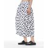 image:imagechouyatou Womens Retro Polka Dot Wide Leg Capri Pants Plaid Print Baggy Loose Fit Culottes Cropped Pants with PocketsDot White