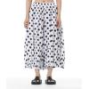 image:imagechouyatou Womens Retro Polka Dot Wide Leg Capri Pants Plaid Print Baggy Loose Fit Culottes Cropped Pants with PocketsDot White