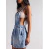 image:imagechouyatou Womens Summer Adjustable Strap Denim Bib Overalls Y2k Wide Leg Jean Overall Shorts Boho Jumpsuit ShortallsLight Blue