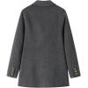 image:imagechouyatou Womens Winter Wool Trench Coat Blazer Jacket Notched Collar Dressy Mid Long Peacoat OuterwearGrey