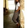 image:imagechouyatou Womens Y2K Leopard Print Denim Bib Overall Pants Wide Leg Cheetah Jeans Jumpsuits Loose RomperKhaki