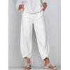 image:imagechouyatou Womens Y2k Baggy Distressed Wide Leg Capri Jeans Boho Tulip Hem Jeans High Waisted Cropped Denim PantsWhite