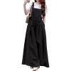 image:imagechouyatou Womens Baggy Adjustable Strap Denim Bib Overall Jeans Boyfriend Wide Leg Drawstring Denim Pant JumpsuitsBlack
