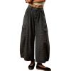 image:imagechouyatou Womens Baggy Wide Leg Jeans Polka Dot Printed Denim Palazzo Pants Crop Y2K Boyfriend JeansBlack