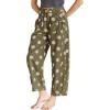 image:imagechouyatou Womens Boho Polka Dot Floral Wide Leg Jeans Y2k Baggy Barrel Jeans High Waisted Denim Palazzo PantsArmy Green