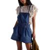 image:imagechouyatou Womens Summer Adjustable Strap Denim Bib Overalls Y2k Wide Leg Jean Overall Shorts Boho Jumpsuit ShortallsDark Blue