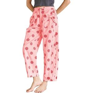 image:imagechouyatou Womens Boho Polka Dot Floral Wide Leg Jeans Y2k Baggy Barrel Jeans High Waisted Denim Palazzo PantsPink