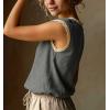 image:imagechouyatou Womens Summer Lace Eyelet Tshirts Shirts Crewneck Cap Sleeve Blouses Pullover Tops OutfitsGrey