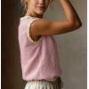 image:imagechouyatou Womens Summer Lace Eyelet Tshirts Shirts Crewneck Cap Sleeve Blouses Pullover Tops OutfitsPink