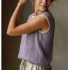 image:imagechouyatou Womens Summer Lace Eyelet Tshirts Shirts Crewneck Cap Sleeve Blouses Pullover Tops OutfitsPurple