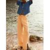 image:imagechouyatou Womens Vintage Denim Button Down Shirt Short Sleeve Jean Blouses Y2K Summer Tunic TopsBlue