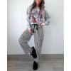 image:imagechouyatou Womens Straight Leg Cotton Pants Striped Patchwork Elastic Waist Loose Trousers with PocketsBlack