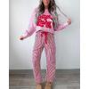 image:imagechouyatou Womens Straight Leg Cotton Pants Striped Patchwork Elastic Waist Loose Trousers with PocketsRed