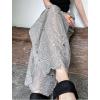 image:imagechouyatou Women Summer Floral Eyelet Lace Wide Leg Pants Boho Casual Cotton Palazzo Beach Pants TrousersGrey
