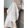 image:imagechouyatou Women Summer Floral Eyelet Lace Wide Leg Pants Boho Casual Cotton Palazzo Beach Pants TrousersOffwhite
