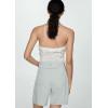 image:imagechouyatou Womens Striped High Waisted Jean Shorts Y2K Cargo Denim Shorts with PocketsLight Blue Denim