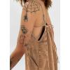 image:imagechouyatou Womens Adjustable Spaghetti Strap Denim Dress Distressed ALine Swing Maxi Long Jean DressBrown