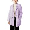 image:imagechouyatou Womens Herringbone Striped Cardigans Double Breasted Dressy Blazer Peacoat Sweater Coatigan JacketPurple