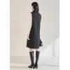 image:imagechouyatou Women Wool Long Vest Sleeveless Blazer Jackets Business Casual Fall Winter Cardigan OuterwearBlack