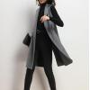 image:imagechouyatou Women Wool Long Vest Sleeveless Blazer Jackets Business Casual Fall Winter Cardigan OuterwearGrey