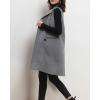 image:imagechouyatou Women Wool Long Vest Sleeveless Blazer Jackets Business Casual Fall Winter Cardigan OuterwearGrey
