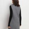 image:imagechouyatou Women Wool Long Vest Sleeveless Blazer Jackets Business Casual Fall Winter Cardigan OuterwearGrey