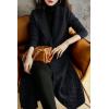 image:imagechouyatou Womens Cable Long Sweater Cardigan Open Front Lightweight Oversized Knit Blazer Jacket CoatBlack
