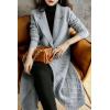 image:imagechouyatou Womens Cable Long Sweater Cardigan Open Front Lightweight Oversized Knit Blazer Jacket CoatGrey