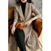 image:imagechouyatou Womens Cable Long Sweater Cardigan Open Front Lightweight Oversized Knit Blazer Jacket CoatKhaki
