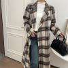 image:imagechouyatou Womens Casual Business Wool Blend Coat Loose Double Breasted Suit Coat Dressy Blazer Pea CoatApricot