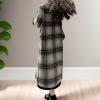 image:imagechouyatou Womens Casual Business Wool Blend Coat Loose Double Breasted Suit Coat Dressy Blazer Pea CoatKhaki