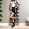 image:imagechouyatou Womens Casual Business Wool Blend Coat Loose Double Breasted Suit Coat Dressy Blazer Pea CoatKhaki