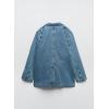 image:imagechouyatou Womens Fall Casual Denim Blazer Suit Button Down Business Boyfriend Jean JacketBlue