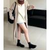 image:imagechouyatou Womens Maxi Long Hooded Cardigan Open Front Blazer Oversized Knit Sweater Coat Fall OvercoatApricot