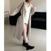 image:imagechouyatou Womens Maxi Long Hooded Cardigan Open Front Blazer Oversized Knit Sweater Coat Fall OvercoatApricot