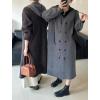 image:imagechouyatou Womens Maxi Long Hooded Cardigan Open Front Blazer Oversized Knit Sweater Coat Fall OvercoatGrey