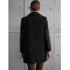 image:imagechouyatou Womens Winter Single Breasted Wool Trench Coat Mid Long Work Business Casual Blazer Jacket CoatBlack
