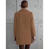 image:imagechouyatou Womens Winter Single Breasted Wool Trench Coat Mid Long Work Business Casual Blazer Jacket CoatBrown