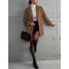image:imagechouyatou Womens Winter Single Breasted Wool Trench Coat Mid Long Work Business Casual Blazer Jacket CoatBrown
