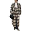 image:imagechouyatou Womens Casual Business Wool Blend Coat Loose Double Breasted Suit Coat Dressy Blazer Pea CoatApricot