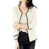 image:imagechouyatou Womens Elegant Knit Open Front Cardigan Sweater RIC Rac Slim Business Casual Blazer JacketBeige